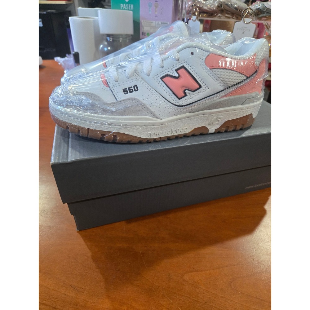 New Balance 550 Grey Pink White Gum GSB550SK Kids Size 6 Sneakers